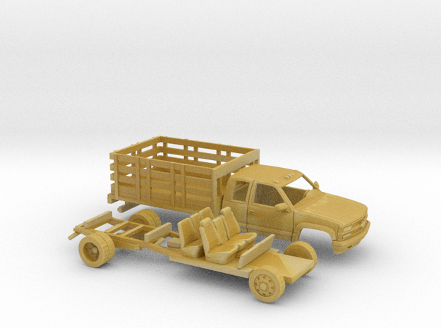 1/87 1990-98 Chevy Silverado Ext.Bed Stakebed Kit in Tan Fine Detail Plastic