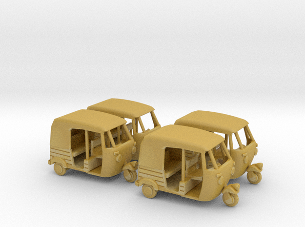 Auto Rickshaw / Tuk Tuk x4 HO-Scale 1:87 in Tan Fine Detail Plastic