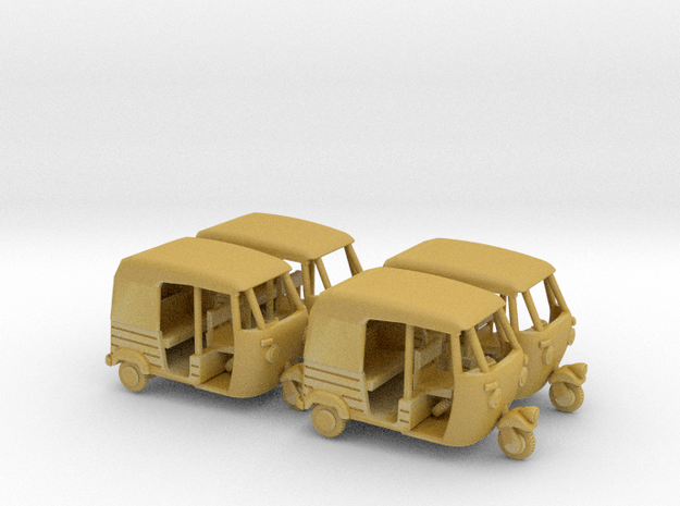  Auto Rickshaw / Tuk Tuk x4, OO-Scale 1:76 in Tan Fine Detail Plastic