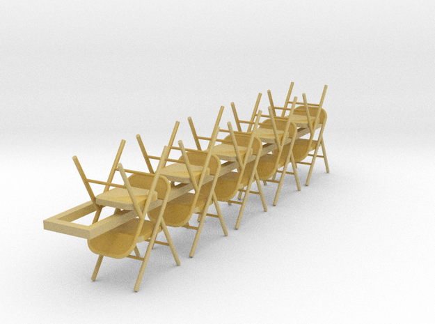 10 1:72 Metal Folding Chair in Tan Fine Detail Plastic