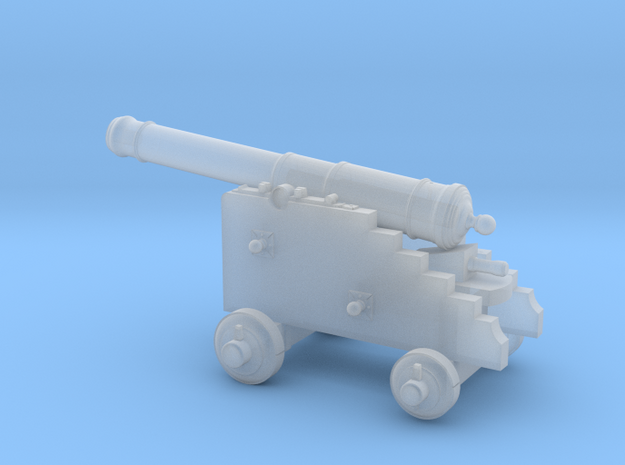 18th Century 6# Cannon-Naval Carriage 1/56 in Clear Ultra Fine Detail Plastic