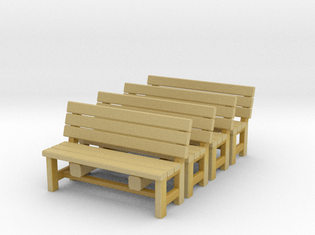 28mm Wooden bench x4 in Tan Fine Detail Plastic