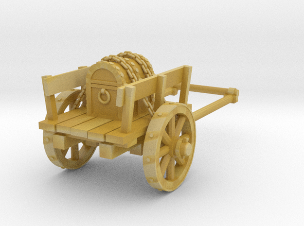 2-wheel cart with chest, 28mm in Tan Fine Detail Plastic