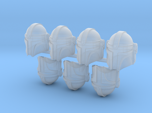 Manly Man Bucketheads (x7) in Clear Ultra Fine Detail Plastic