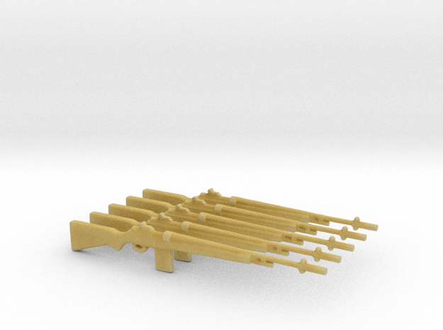 1/32 Scale M-14 Rifle set of 5 in Tan Fine Detail Plastic
