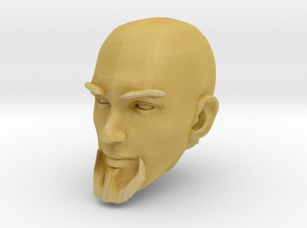 Bald Head with facial hair 2 in Tan Fine Detail Plastic