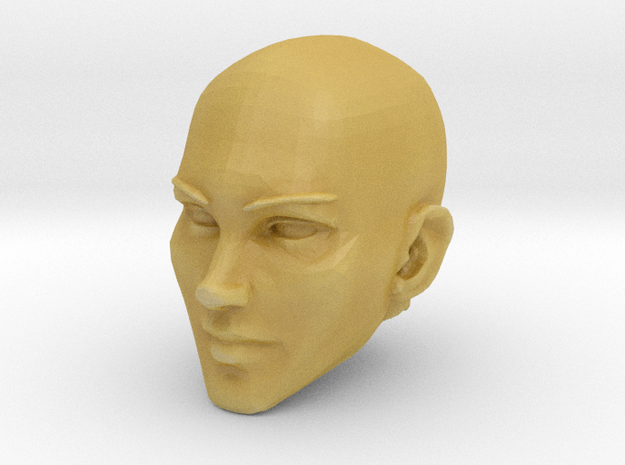 Female Head Bald 2 in Tan Fine Detail Plastic