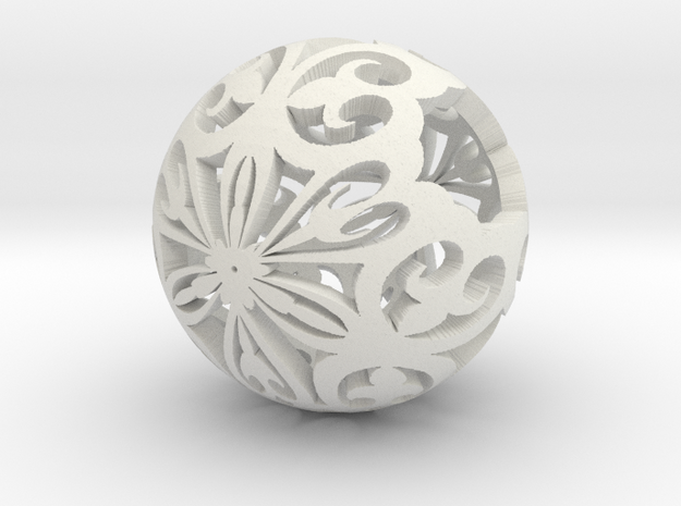 Moroccan Ball 7.1 small in White Natural Versatile Plastic