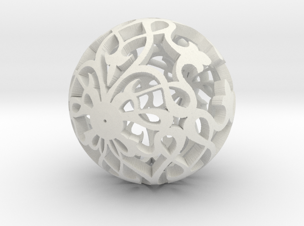 Moroccan Ball 7.2 in White Natural Versatile Plastic