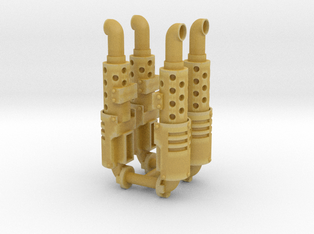 Exhaust stack x4 #3 in Tan Fine Detail Plastic
