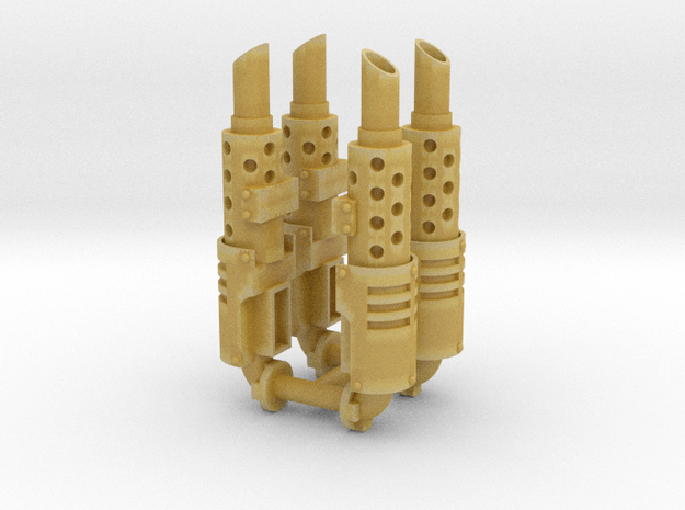 Exhaust stack x4 #2 in Tan Fine Detail Plastic