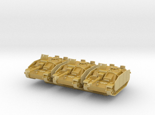 StuG III G mid (schurzen) (x3) 1/220 in Tan Fine Detail Plastic