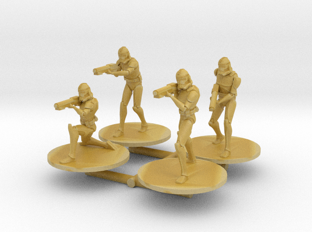 23mm Phase 2 Clone Troopers (4) in Tan Fine Detail Plastic