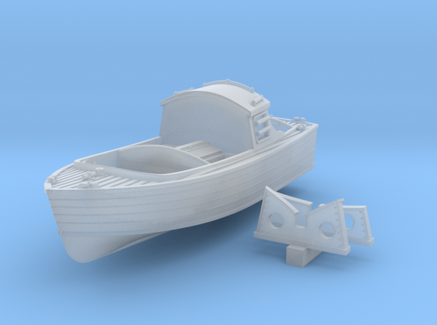 1/144 Royal Navy 16ft Fast Motor Boat in Clear Ultra Fine Detail Plastic
