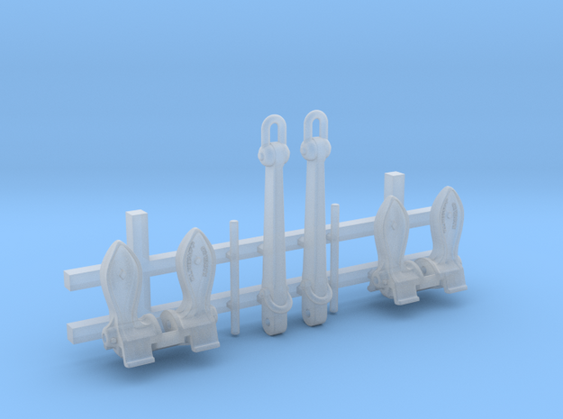 1/128 Royal Navy Byers Stockless Anchors 40cwt x2 in Clear Ultra Fine Detail Plastic