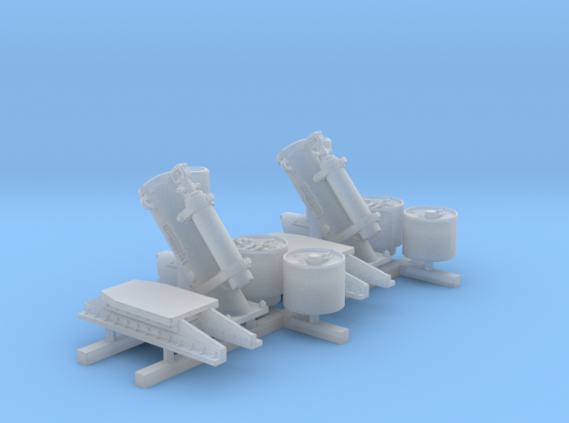 1/96 Royal Navy MKII Depth Charge Throwers x2 in Clear Ultra Fine Detail Plastic