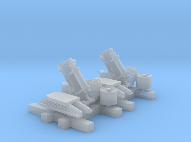 1/200 Royal Navy MKII Depth Charge Throwers x2 in Clear Ultra Fine Detail Plastic