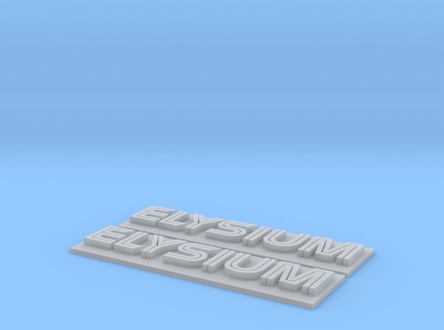 Elysium Nameplate Modded Assembly in Clear Ultra Fine Detail Plastic