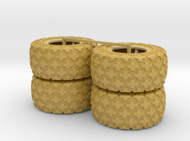 (4) 35.5-32 BUTTON TREAD TIRES ONLY in Tan Fine Detail Plastic