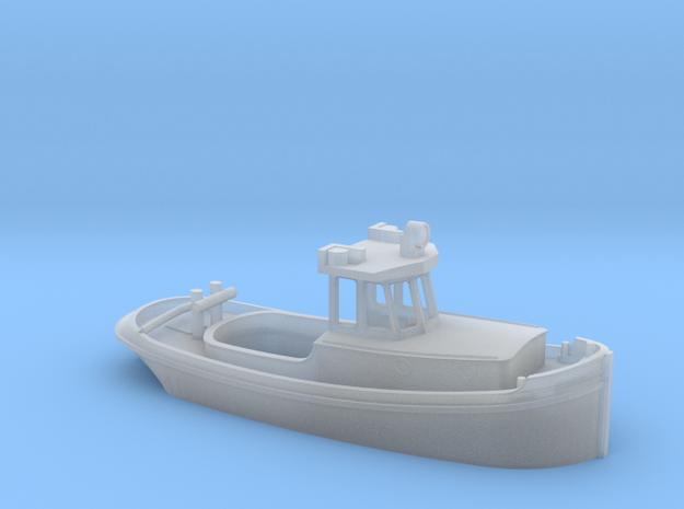 Small tug with steering cabin in Clear Ultra Fine Detail Plastic