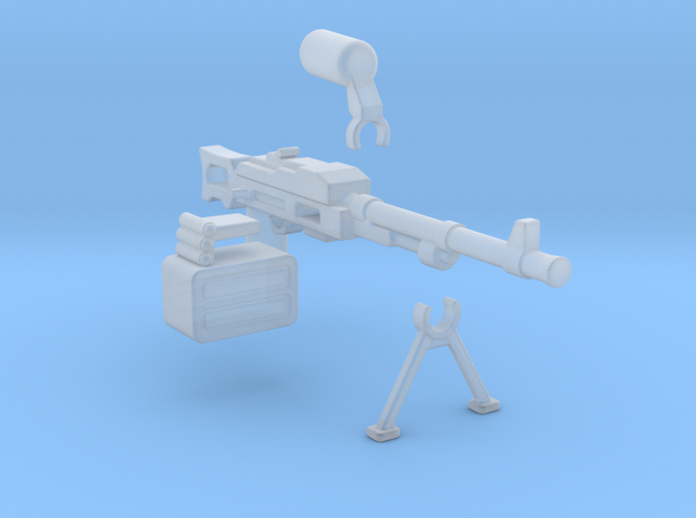 PK Machine Gun in Clear Ultra Fine Detail Plastic