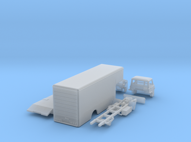 Ford D series moving truck UK N scale in Clear Ultra Fine Detail Plastic