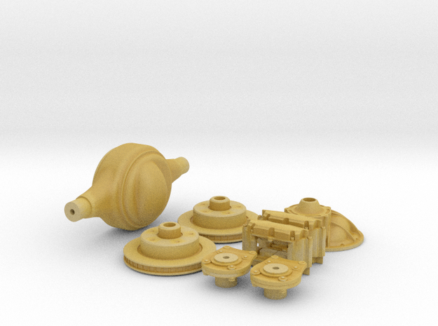 1/12 9 Inch Rear End with Disk Brakes Kit in Tan Fine Detail Plastic