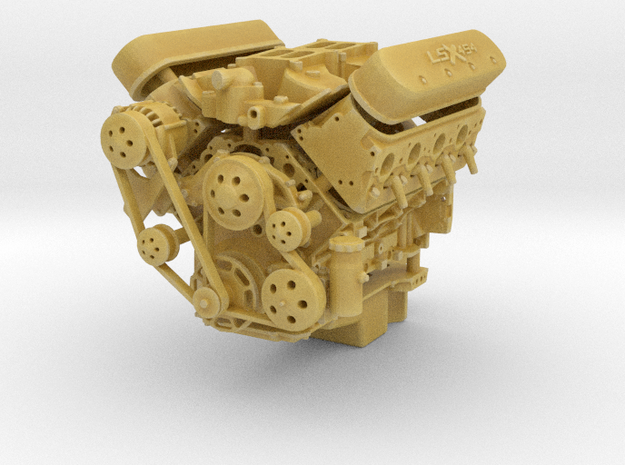 LSX/LS3 1/24 complete engine w/dual 4bbl intake in Tan Fine Detail Plastic