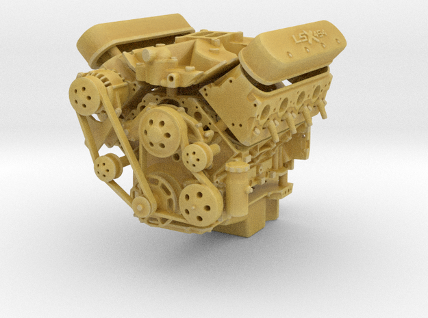 LSX/LS3 1/24  compete engine w/single 4bbl intake in Tan Fine Detail Plastic