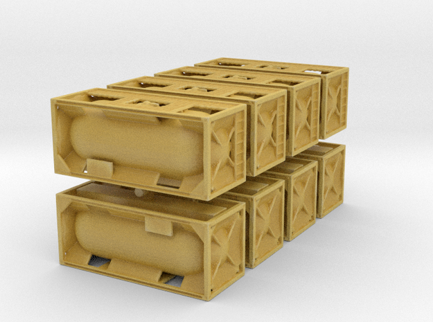 20ft Tank Container (x8) 1/400 in Tan Fine Detail Plastic