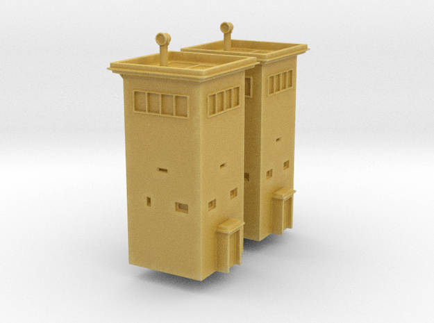 B-Turm 4x4 Watchtower (x2) 1/350 in Tan Fine Detail Plastic