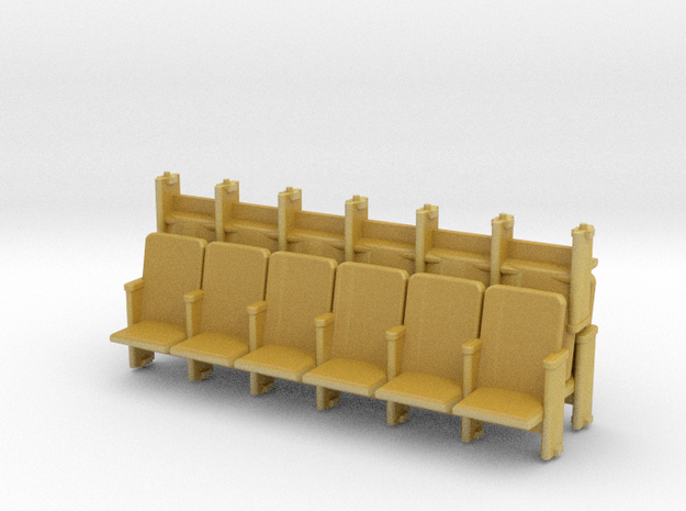 HO Scale 6 X 3 Theater Seats  in Tan Fine Detail Plastic