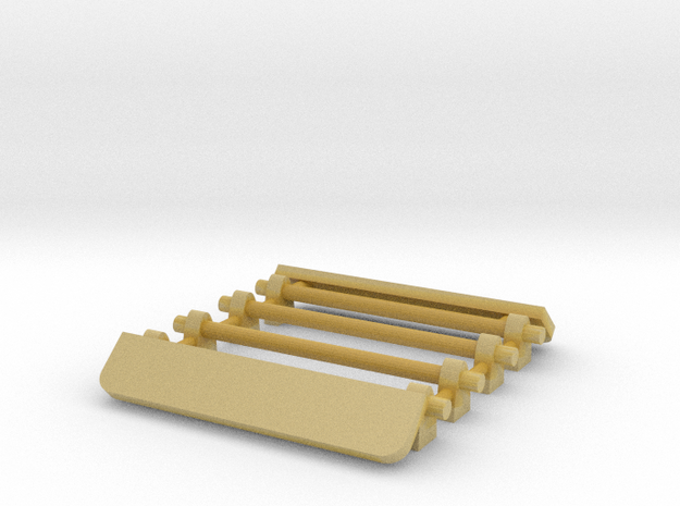 1/64 Two Roof Racks with Wind Deflector 19mm width in Tan Fine Detail Plastic