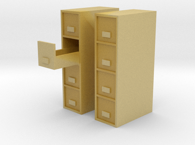 1/64 filing Cabinet 4 drawer in Tan Fine Detail Plastic