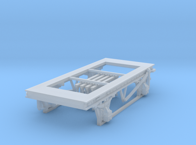 HO scale 9ft wheelbase chassis in Clear Ultra Fine Detail Plastic