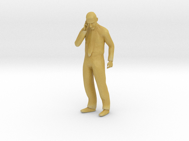 O Scale Man Talking on the phone in Tan Fine Detail Plastic