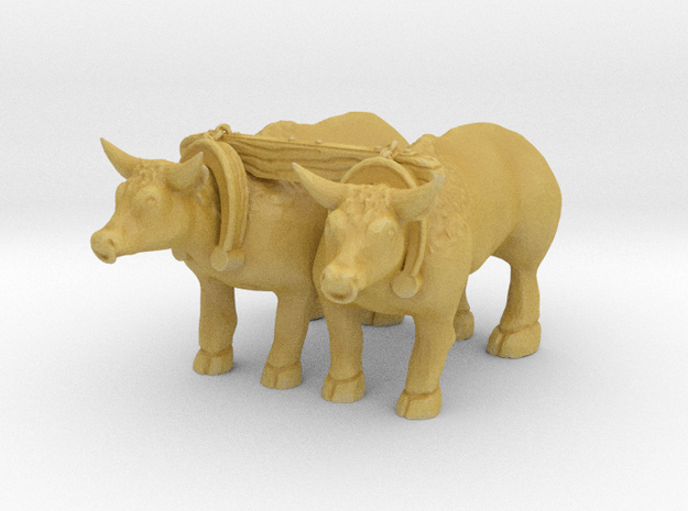 N Scale Oxen in Tan Fine Detail Plastic