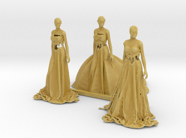 HO Scale Long Dress Females in Tan Fine Detail Plastic