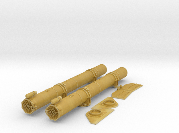 1/24 Aft Torpedo Tubes for PT Boats in Tan Fine Detail Plastic