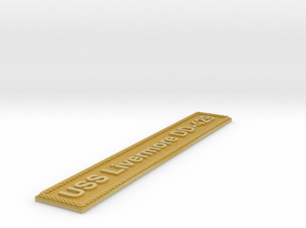 Nameplate USS Livermore DD-429 in Tan Fine Detail Plastic