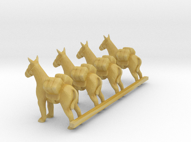 HO Scale Pack Donkey's in Tan Fine Detail Plastic
