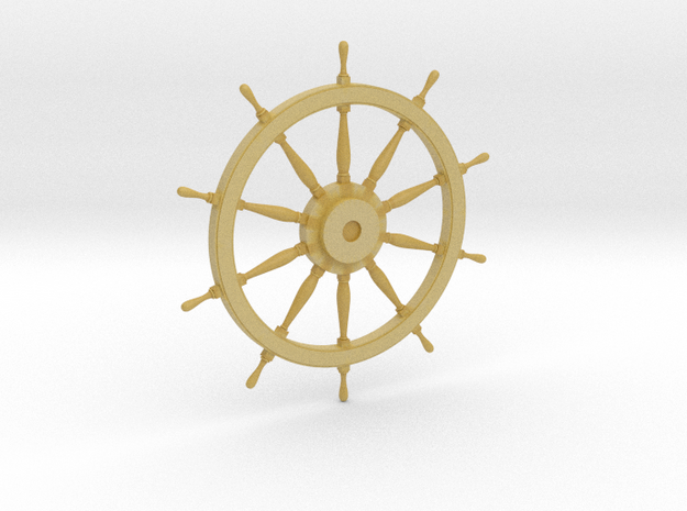 1/48 Ship's Wheel (Helm) 38mm diameter in Tan Fine Detail Plastic