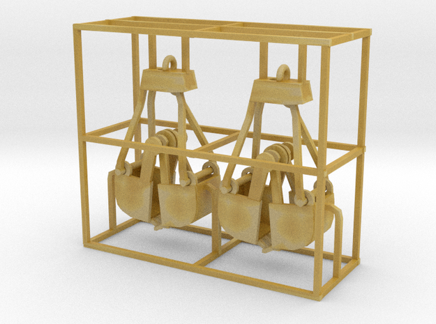 Clamshell bucket small Z scale in Tan Fine Detail Plastic