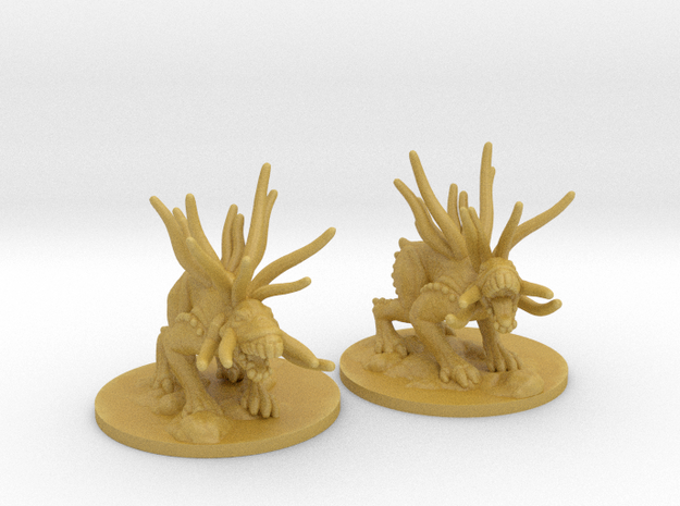 Predator Hounds 20mm H0 scale miniature models set in Tan Fine Detail Plastic