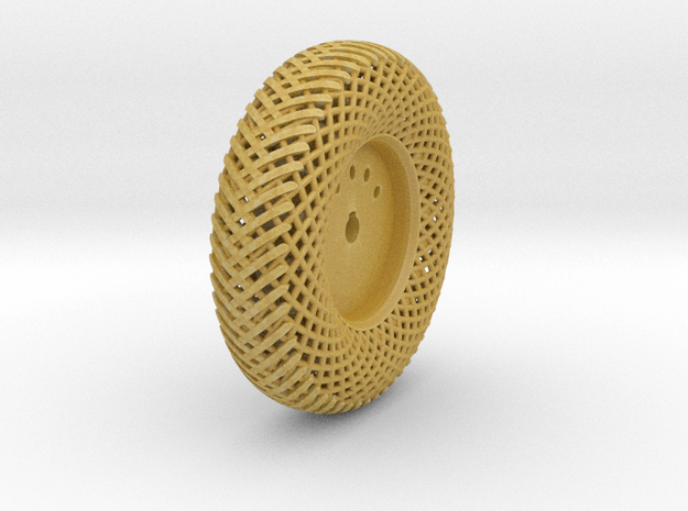 Meshed forward right wheel in Tan Fine Detail Plastic
