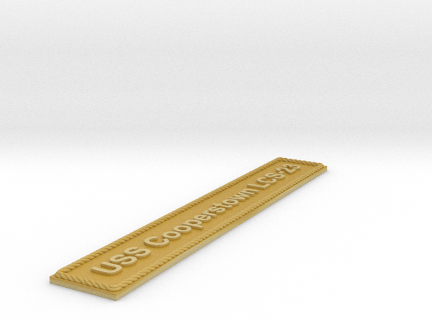 Nameplate USS Cooperstown LCS-23 in Tan Fine Detail Plastic