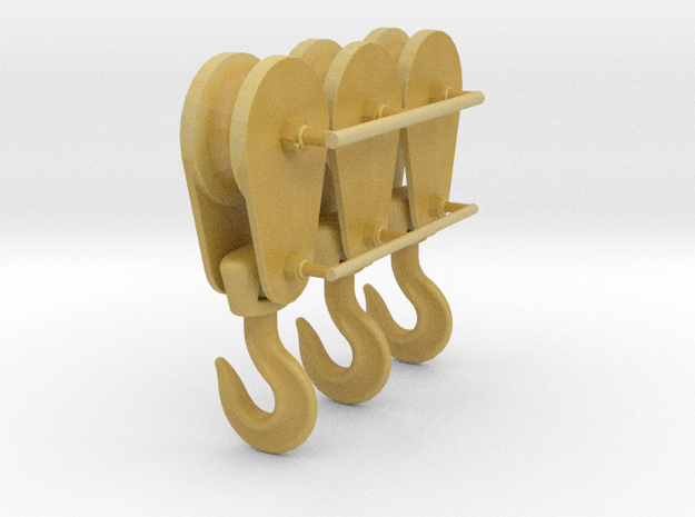 1-24_8in_pulley_hook in Tan Fine Detail Plastic