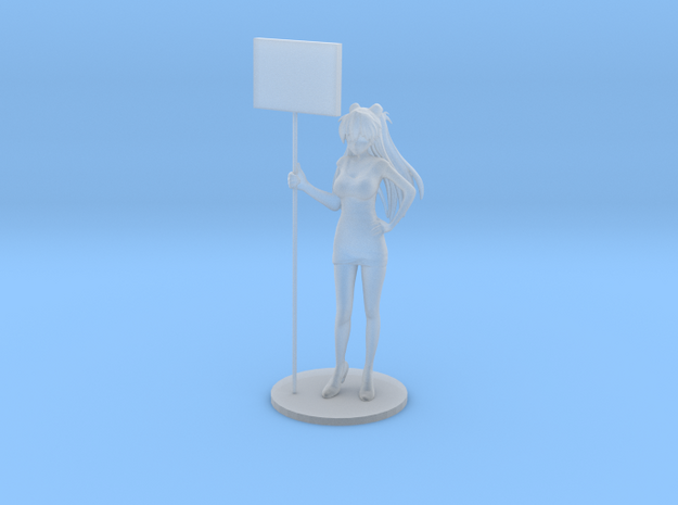 1/48 Show Girl Holding Board [Cust.] in Clear Ultra Fine Detail Plastic