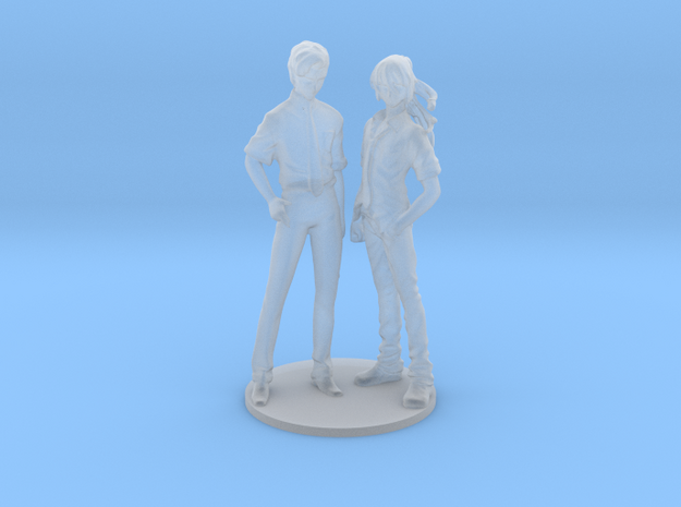 1/60 Male Students X2 Standing in Clear Ultra Fine Detail Plastic