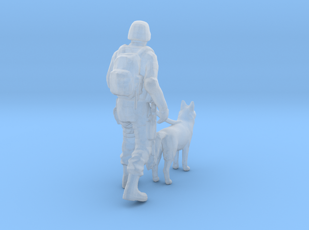 Soldier 19 Ho Scale (Dog Unit) in Clear Ultra Fine Detail Plastic